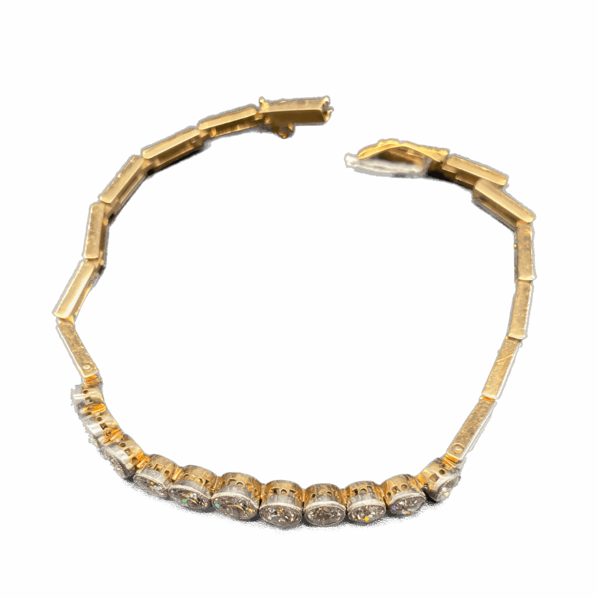 Bracelet Ligne en or jaune, platine et diamants - Castafiore