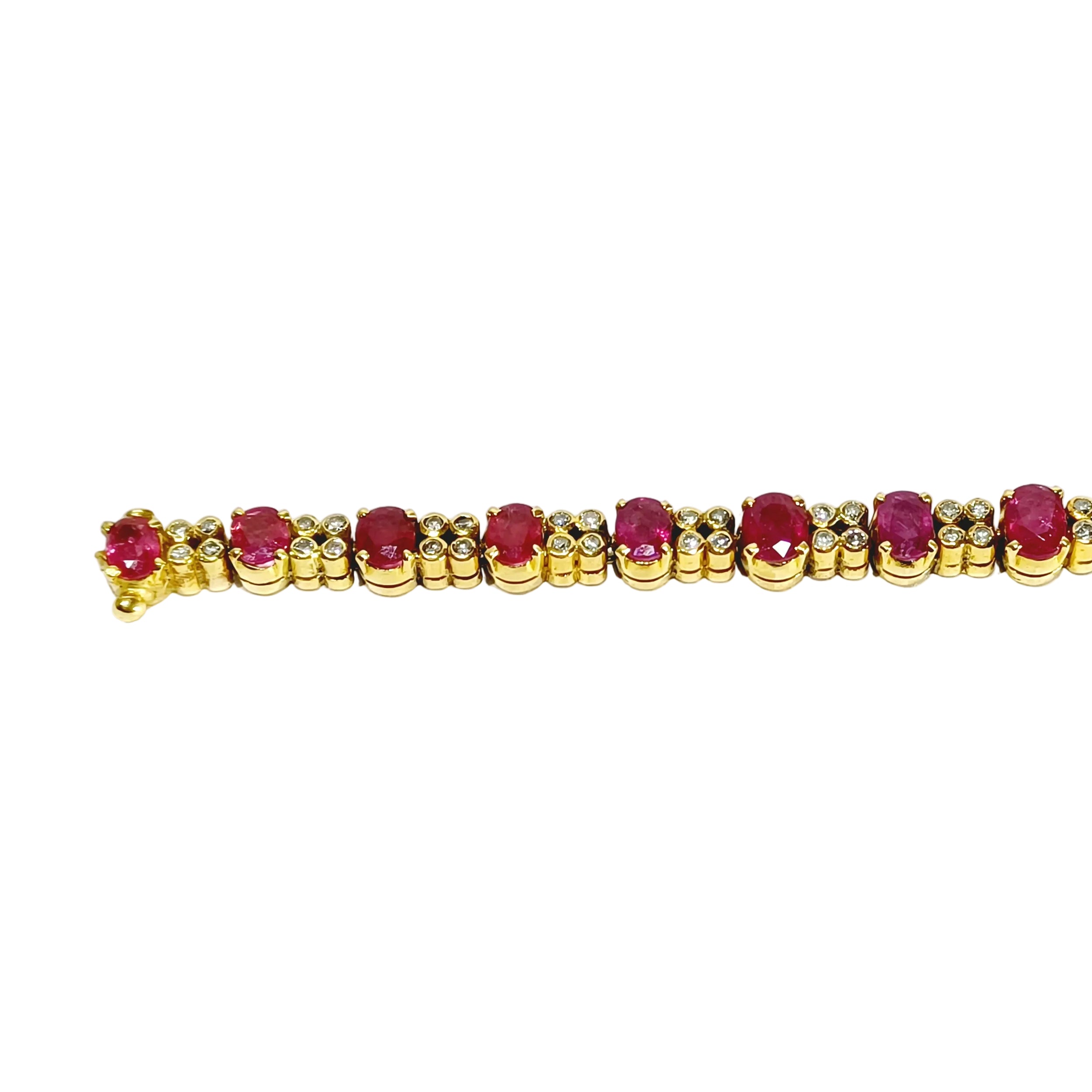 Bracelet Ligne en or jaune, rubis et diamants - Castafiore