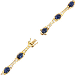 Bracelet Ligne en or jaune, saphirs et diamants - Castafiore