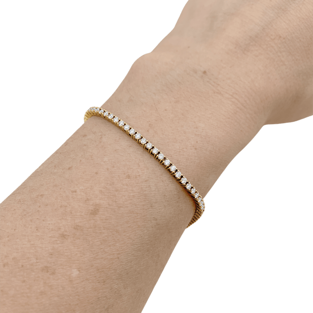 Bracelet Ligne en or rose et diamants - Castafiore