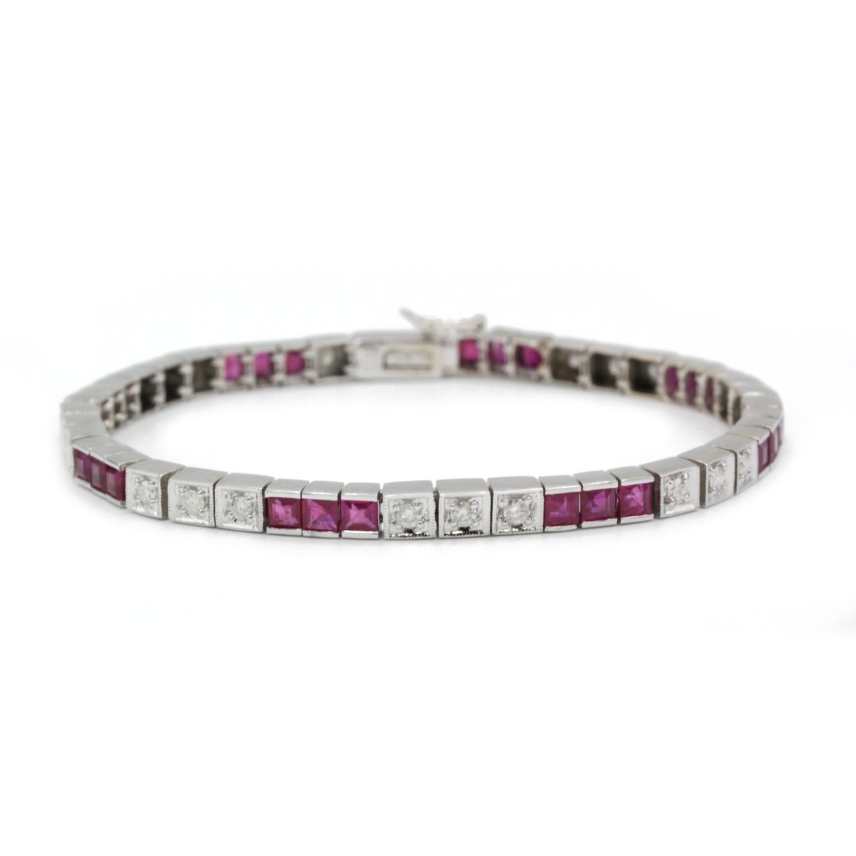 Bracelet Ligne en or, rubis et diamants - Castafiore