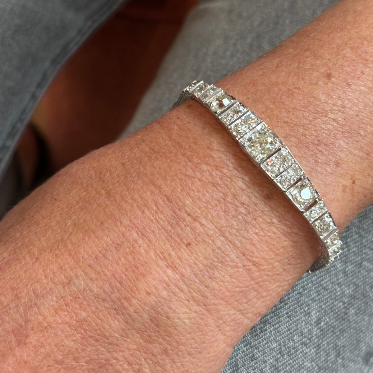 Bracelet Ligne en platine et diamants - Castafiore