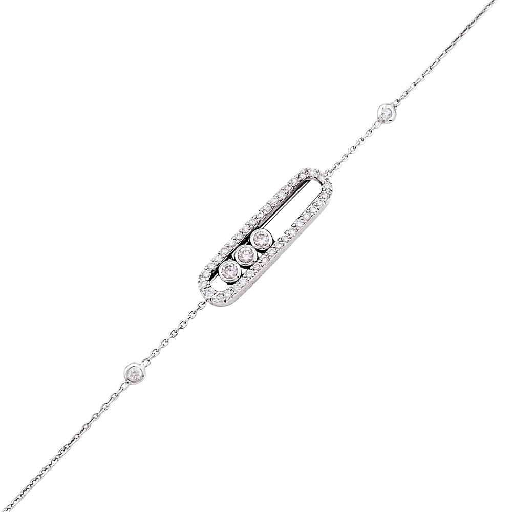 Bracelet Messika, "Baby Move Pavé", white gold and diamonds.