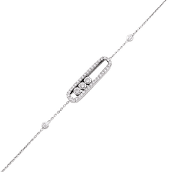 Bracelet Messika, "Baby Move Pavé", white gold and diamonds.