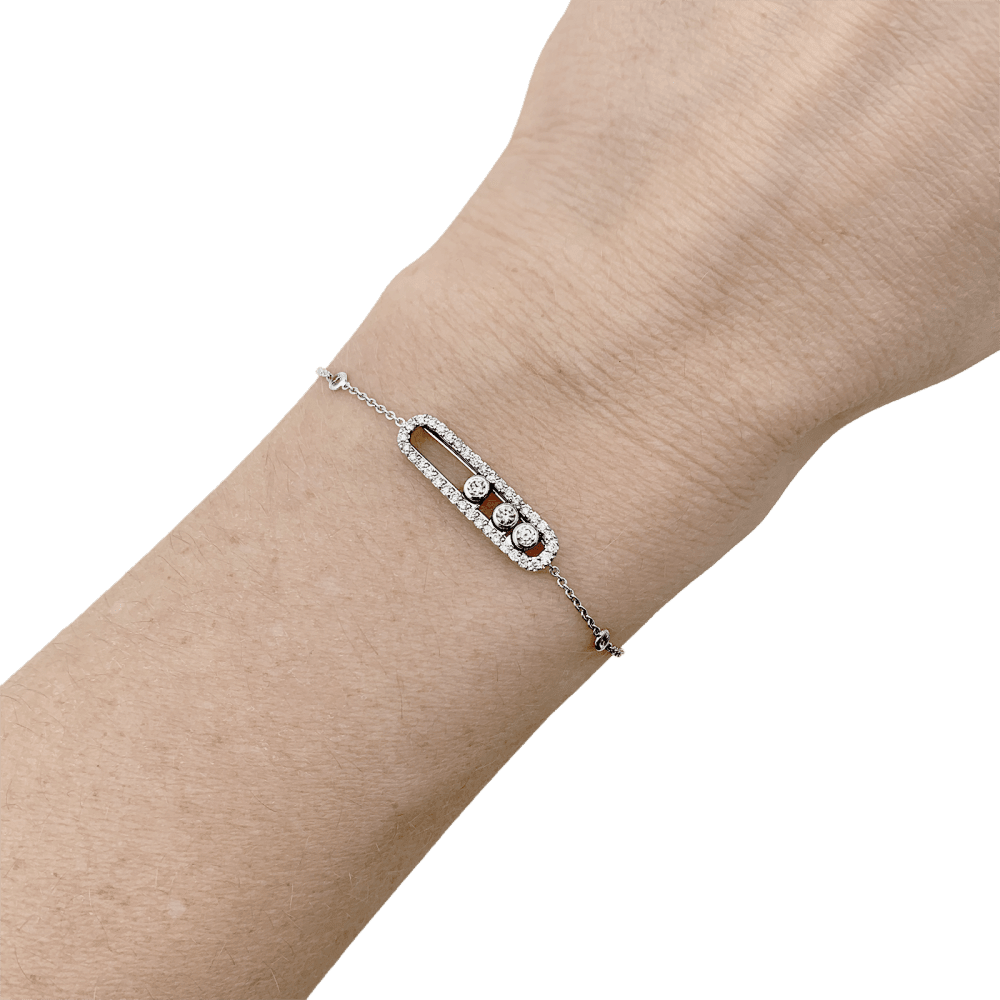 Bracelet Messika, "Baby Move Pavé", white gold and diamonds.