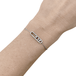 Bracelet Messika, "Baby Move Pavé", white gold and diamonds.
