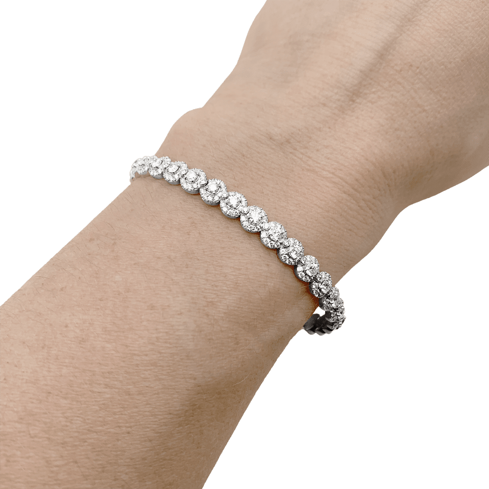 Bracelet Ligne MESSIKA "Joy Diamond Halo" en or blanc et diamants - Castafiore