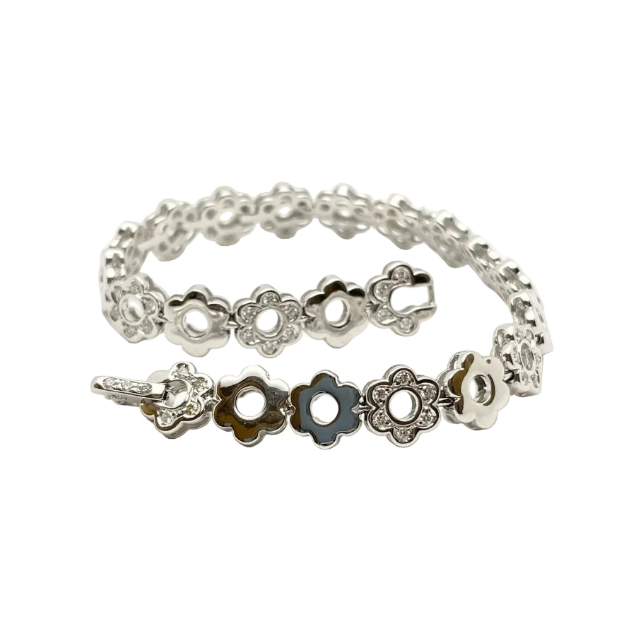 Bracelet Ligne POLI en or blanc et diamants - Castafiore