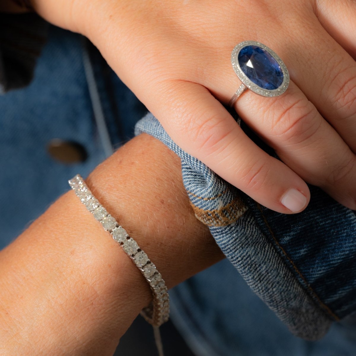 Bracelet Ligne tennis en or blanc et diamants - Castafiore