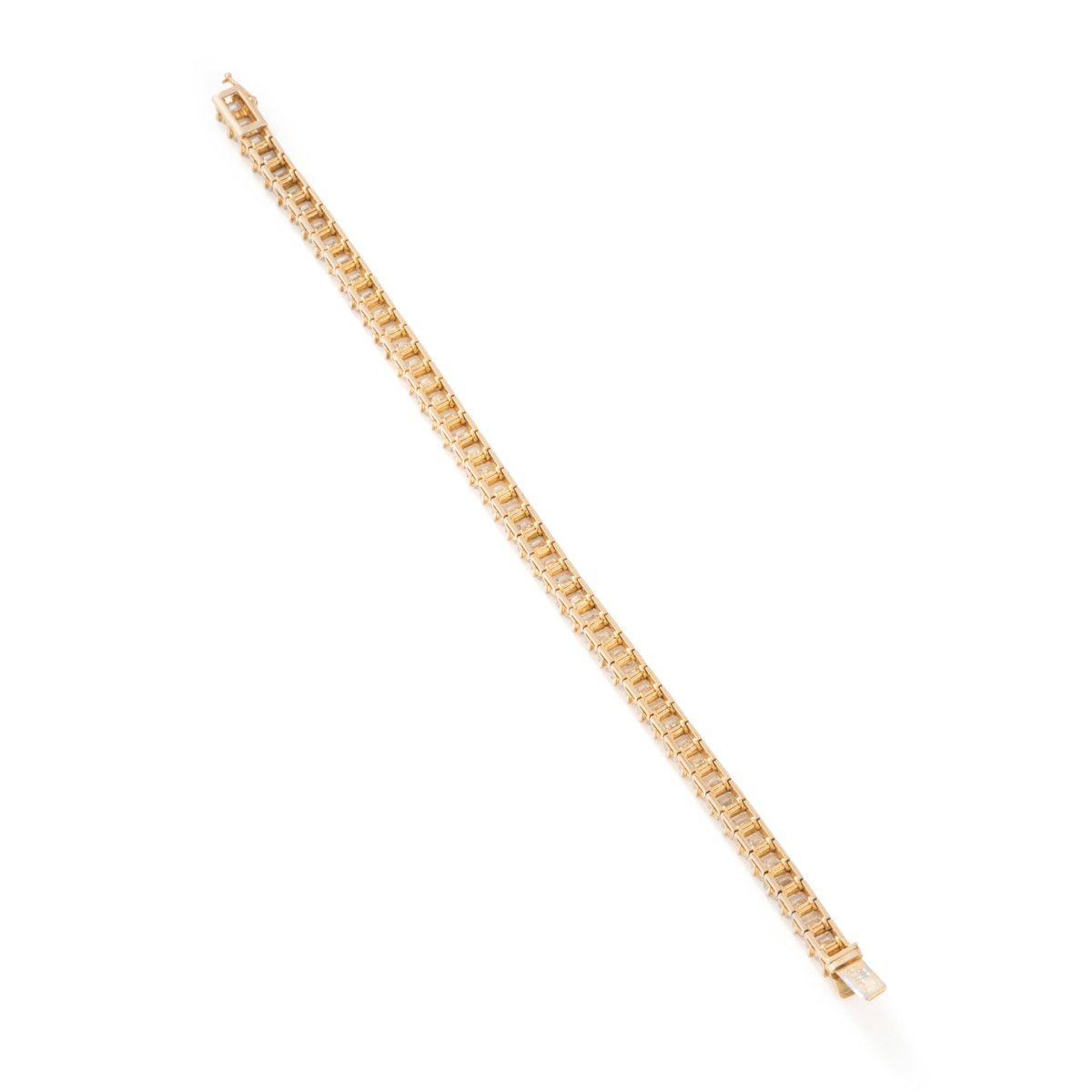 Bracelet Ligne tennis en or jaune, platine et diamants - Castafiore