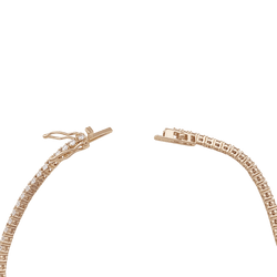 Bracelet ligne tennis en or rose, diamants. - Castafiore
