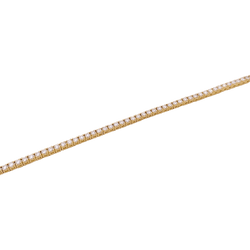 Bracelet ligne tennis or jaune, diamants. - Castafiore