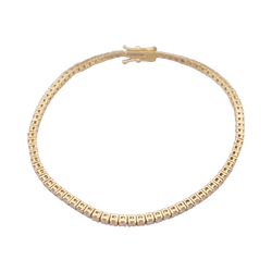 Bracelet ligne tennis or jaune, diamants. - Castafiore