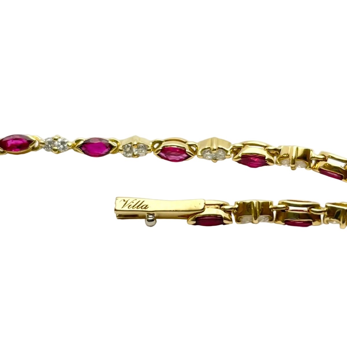 Bracelet Ligne VILLA en or jaune, rubis et diamants - Castafiore