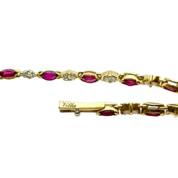 Bracelet Ligne VILLA en or jaune, rubis et diamants - Castafiore