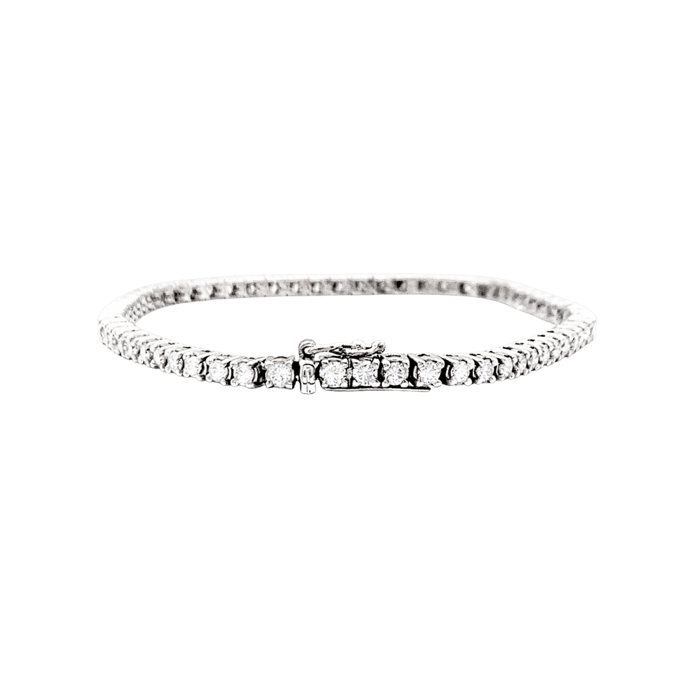 Bracelet line, white gold and diamonds.