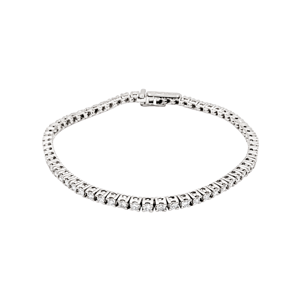 Bracelet line, white gold and diamonds.