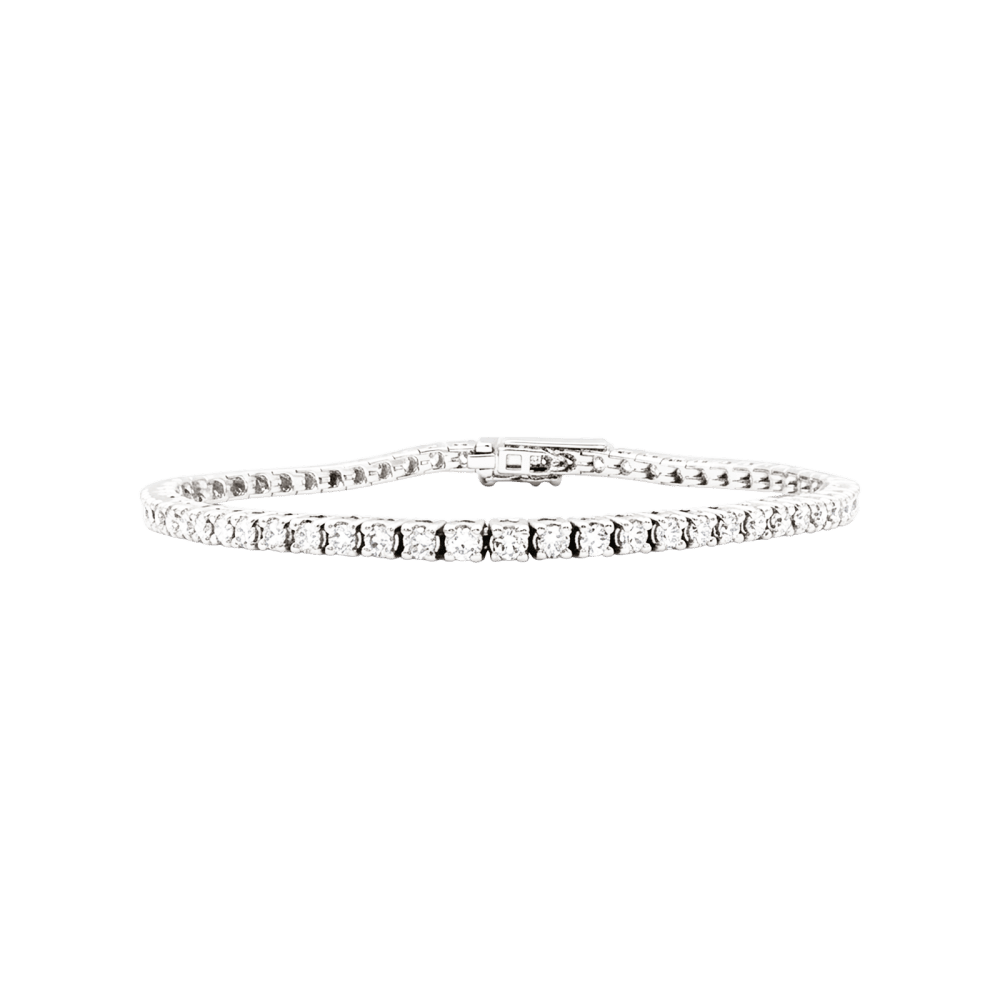Bracelet line, white gold and diamonds.