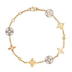 Bracelet LOUIS VUITTON "Blossom" en or jaune, or blanc, or rose et diamants - Castafiore