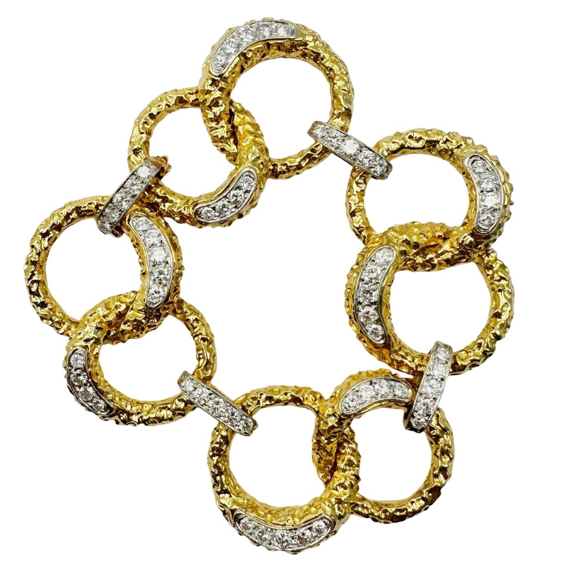 Bracelet M. GERARD en or jaune, platine et diamants - Castafiore