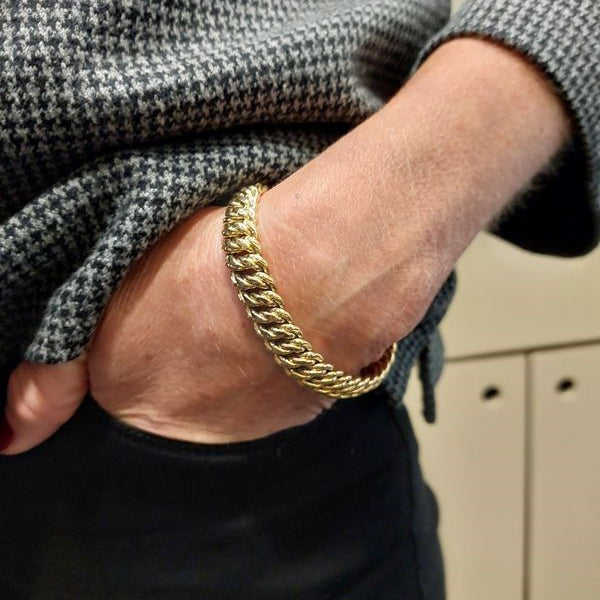 Bracelet maille Américaine en or jaune - Castafiore