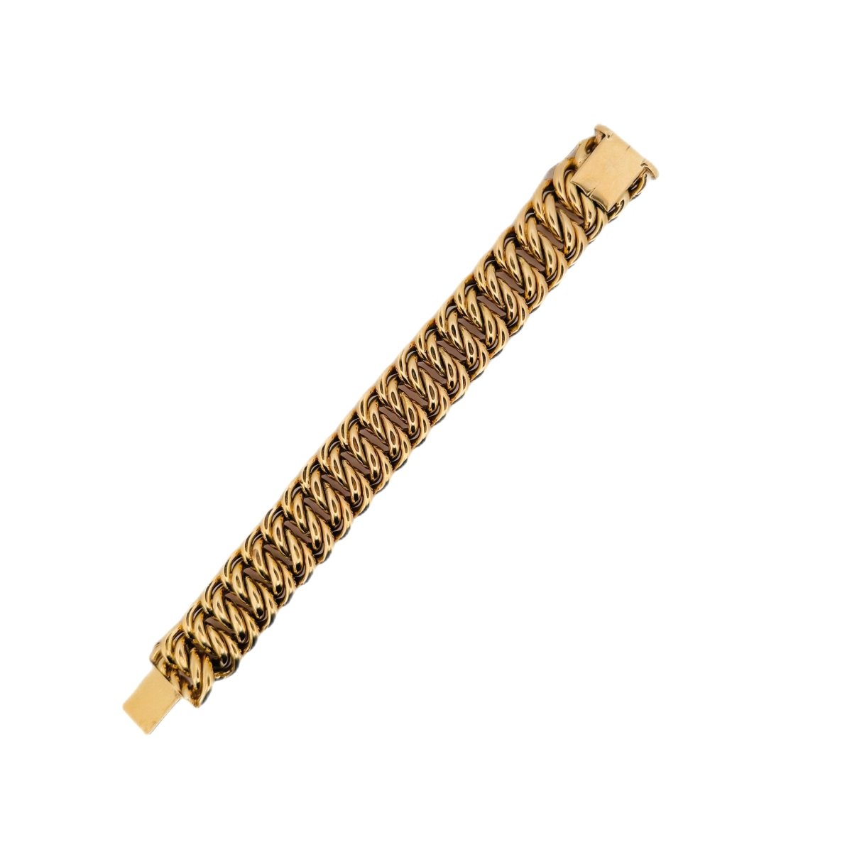 Bracelet maille américaine en or jaune - Castafiore