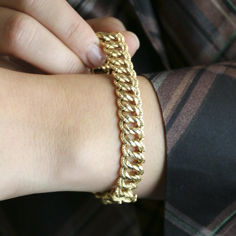Bracelet maille américaine en or jaune - Castafiore