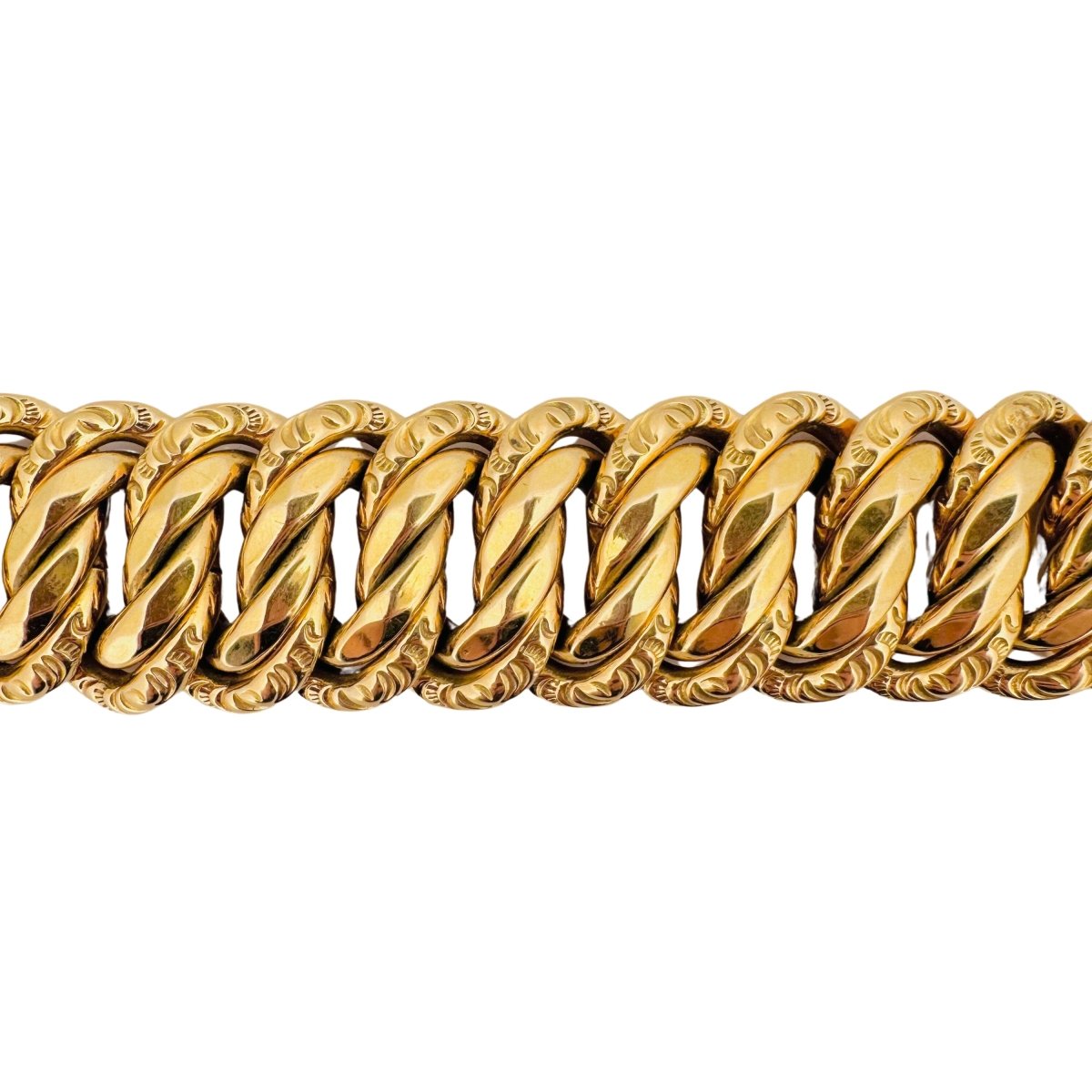 Bracelet maille américaine en or jaune - Castafiore