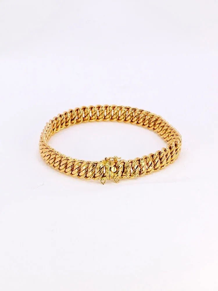Bracelet maille américaine or jaune 0.8 cm - Castafiore