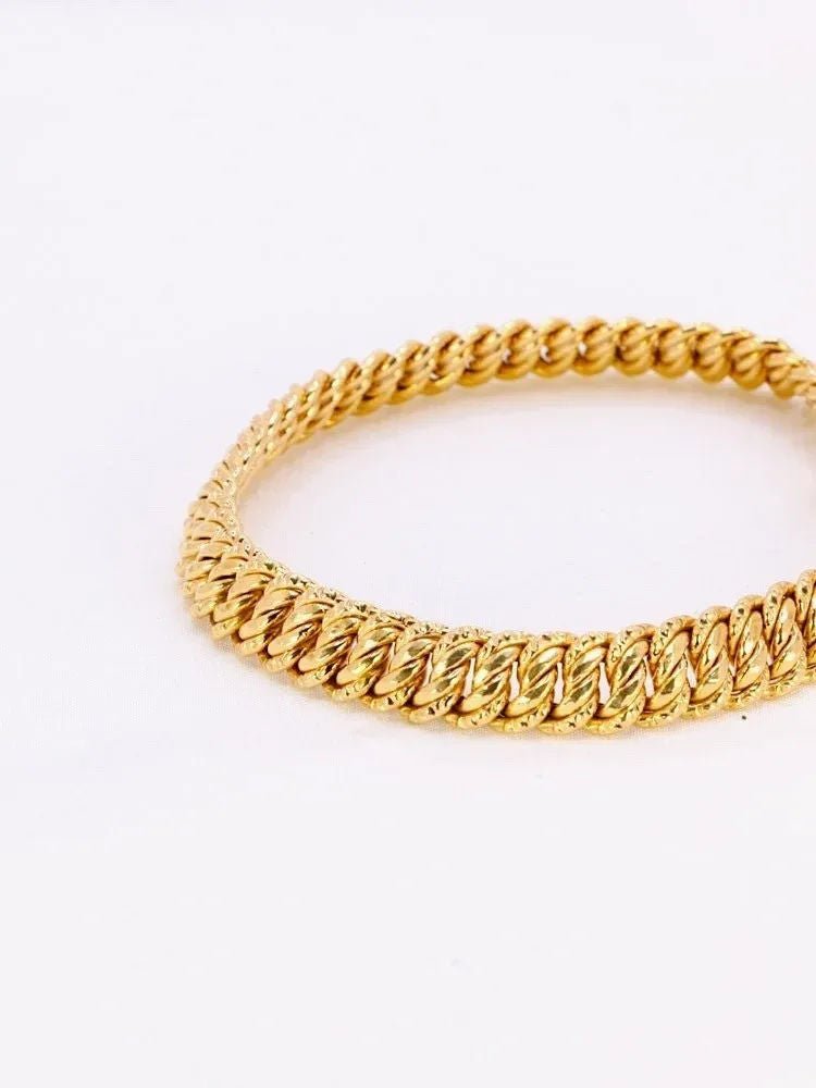 Bracelet maille américaine or jaune 0.8 cm - Castafiore