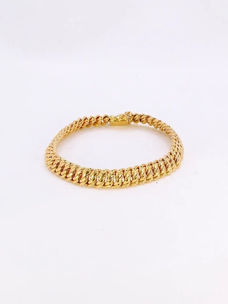 Bracelet maille américaine or jaune 0.8 cm - Castafiore
