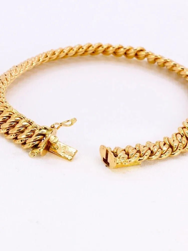 Bracelet maille américaine or jaune 0.8 cm - Castafiore