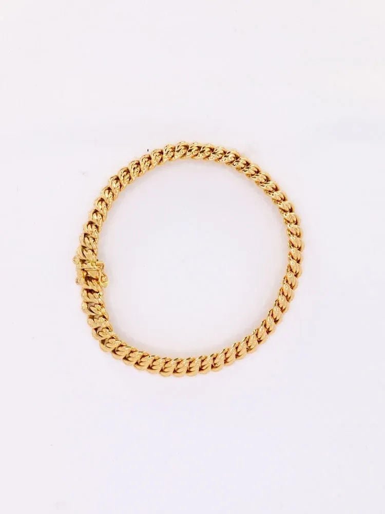 Bracelet maille américaine or jaune 0.8 cm - Castafiore