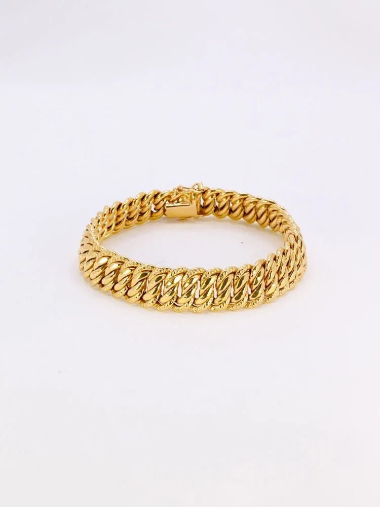 Bracelet maille américaine or jaune 1.3 cm - Castafiore