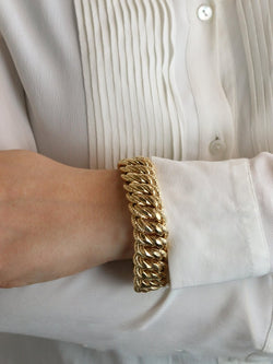 Bracelet maille américaine or jaune 2 cm - Castafiore