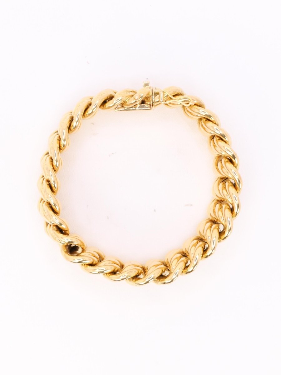 Bracelet maille américaine or jaune 2 cm - Castafiore