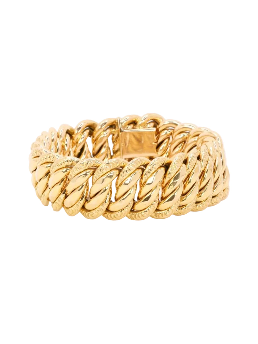 Bracelet maille américaine or jaune 2 cm - Castafiore