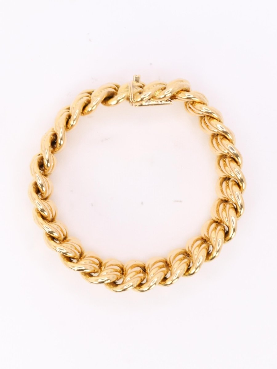 Bracelet maille américaine or jaune 2 cm - Castafiore