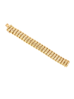 Bracelet maille américaine or jaune 2 cm - Castafiore
