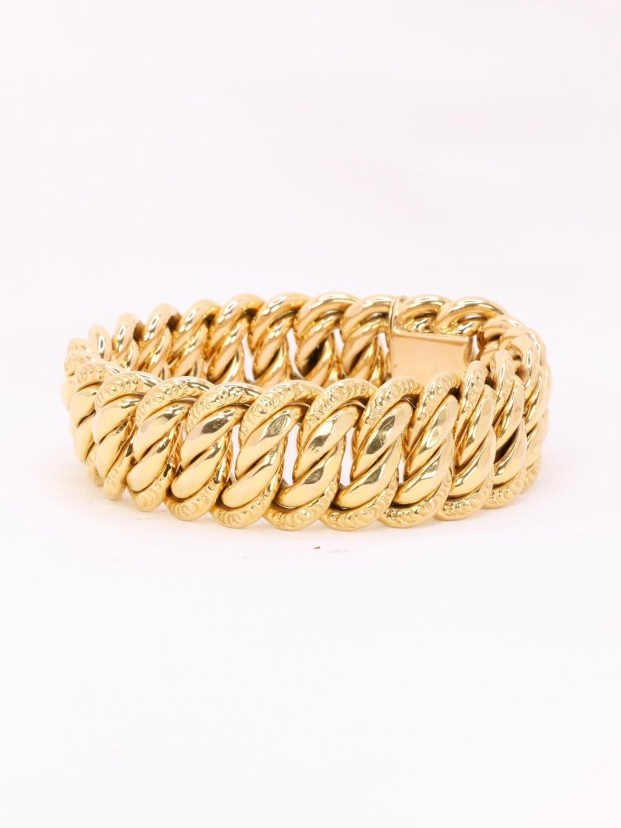 Bracelet maille américaine or jaune 2 cm - Castafiore