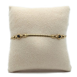 Bracelet maille anglaise en or jaune et saphirs - Castafiore