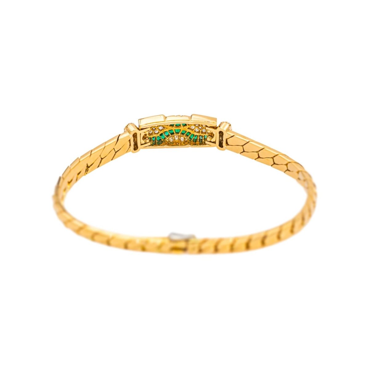 Boucheron Bracelet English mesh Yellow gold Emerald 