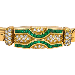 Boucheron Bracelet English mesh Yellow gold Emerald 