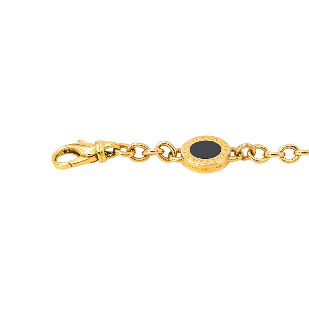 Bracelet Maille BULGARI en or jaune et onyx - Castafiore
