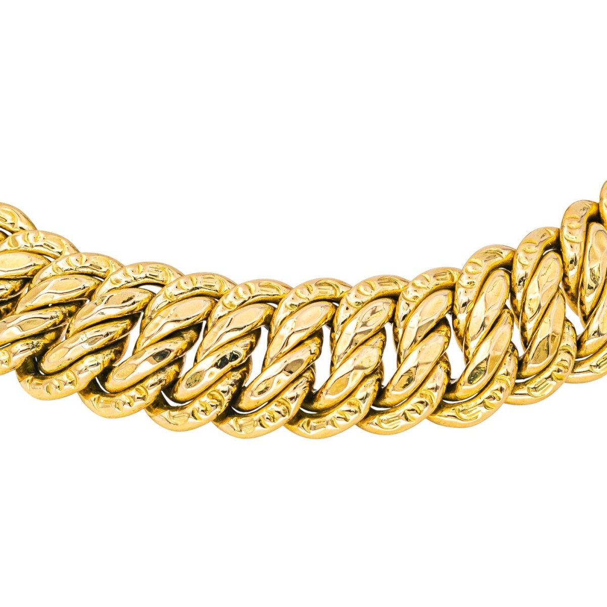 Bracelet Maille CAPLAIN SAINT ANDRÉ en or jaune et saphir - Castafiore