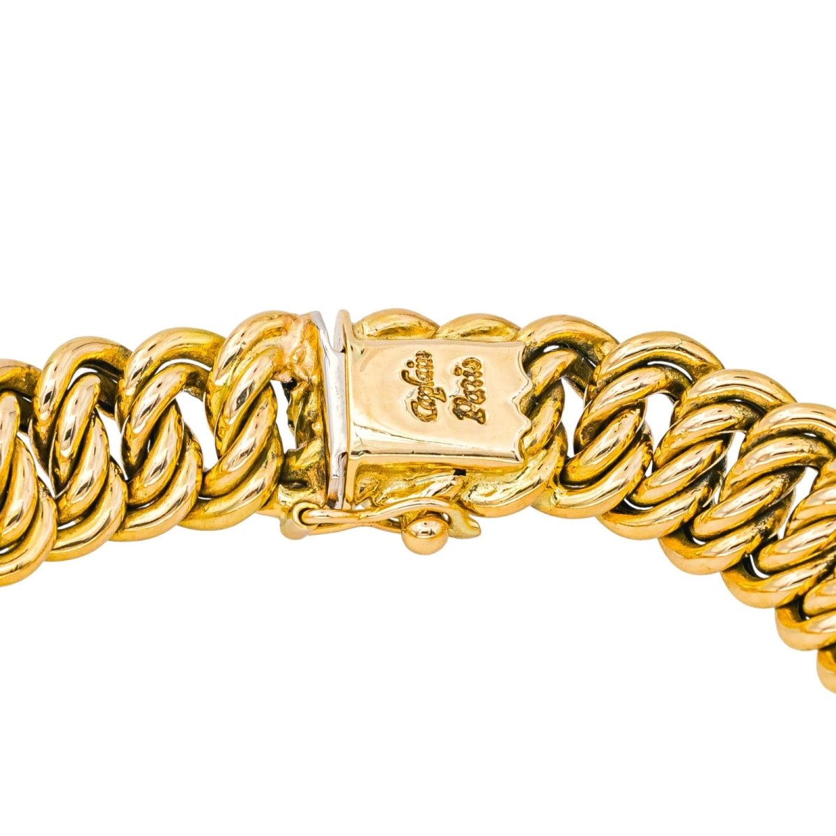 Bracelet Maille CAPLAIN SAINT ANDRÉ en or jaune et saphir - Castafiore