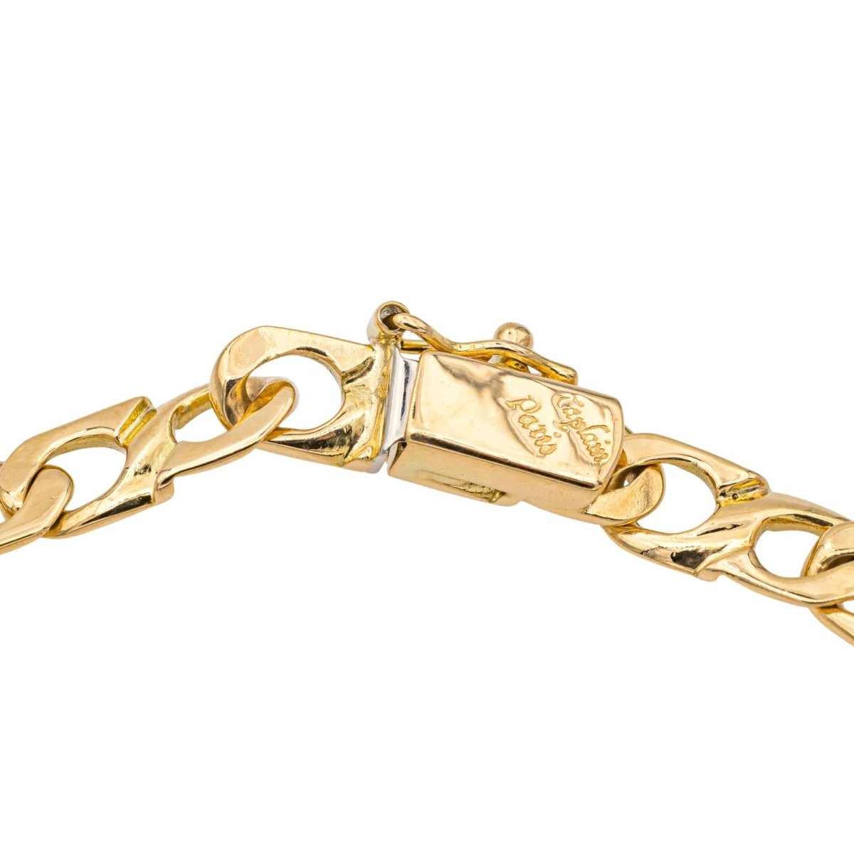 Bracelet Maille CAPLAIN ST ANDRÉ en or jaune et saphir - Castafiore
