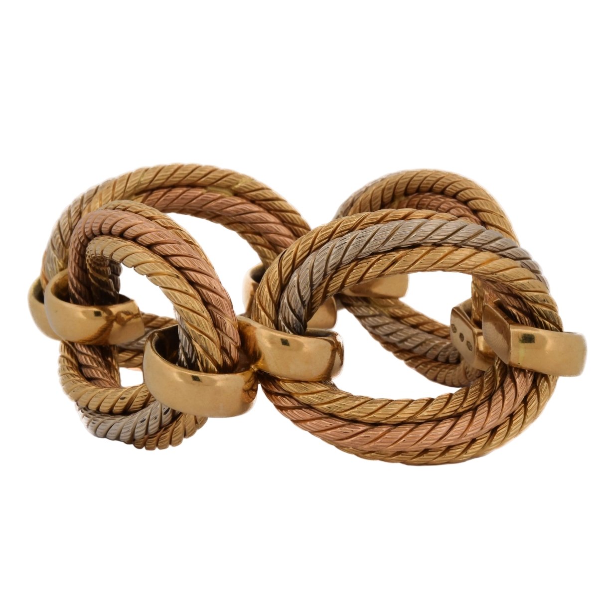 Bracelet Maille CARLO WEINGRILL en or blanc, or jaune et or rose - Castafiore