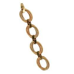 Bracelet Maille CARLO WEINGRILL en or blanc, or jaune et or rose - Castafiore