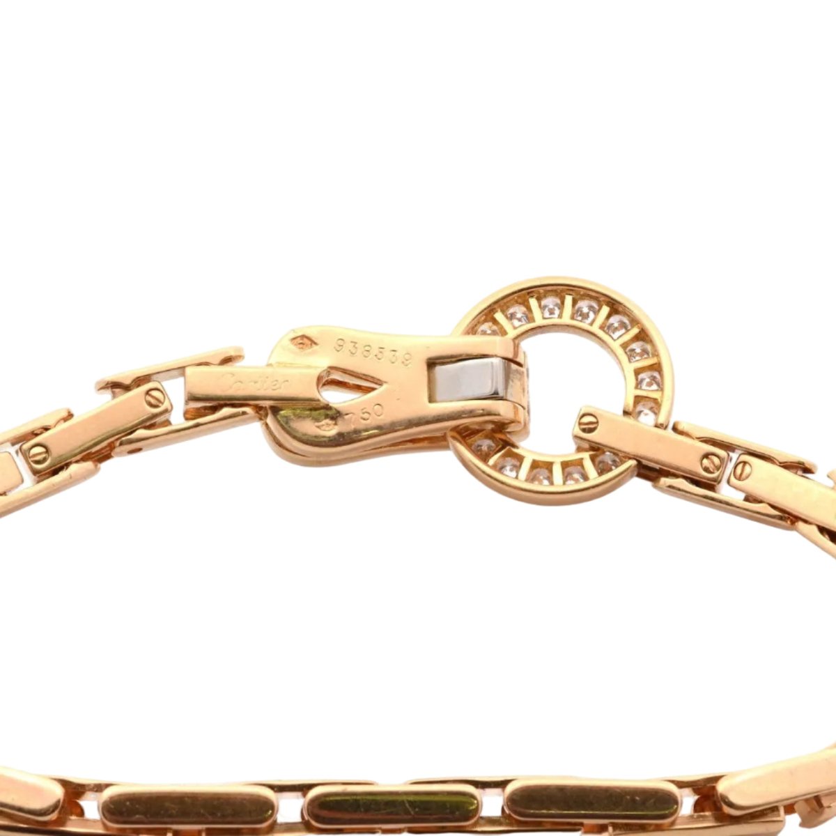Bracelet Maille CARTIER "Agrafe" en or jaune et diamants - Castafiore